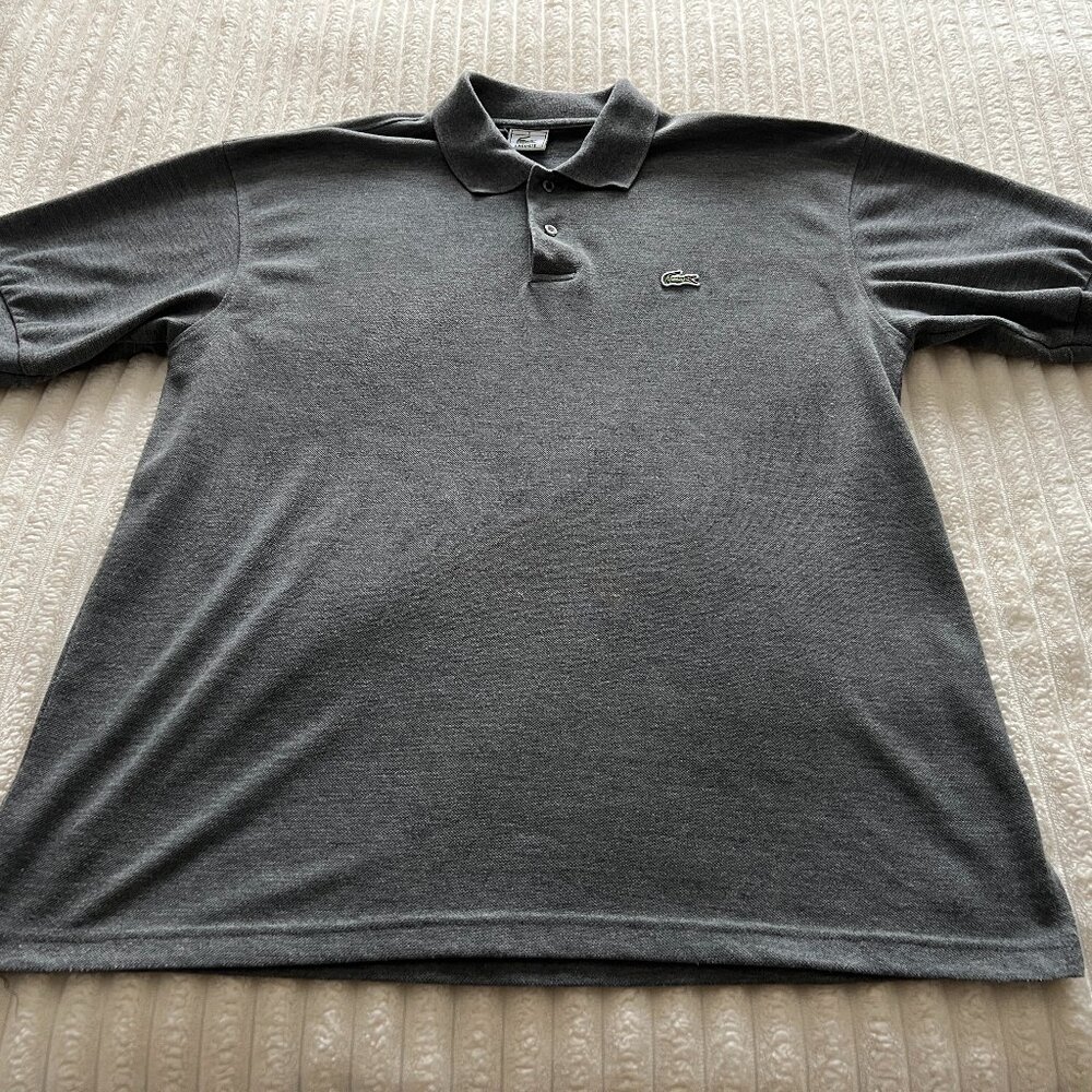 MEN'S LACOSTE GRAY POLO SHIRT-SIZE 7-XXLARGE-EUC!
